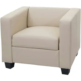 Mendler Sessel Loungesessel Lille - Leder, creme