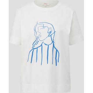 s.Oliver - T-Shirt mit Artwork, Damen, creme, 42