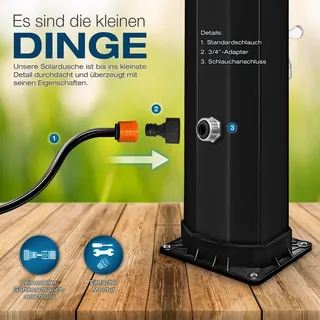 tillvex Solardusche Schwarz/Silber 35 l