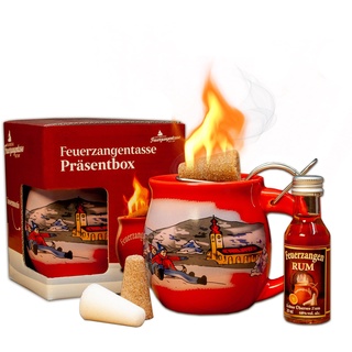 Feuerzangentasse 1er-Set, mit Rum, Rot/Winter - für Feuerzangenbowle