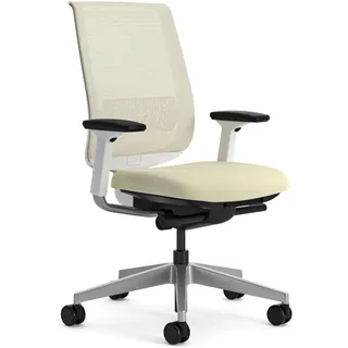 Steelcase Reply Air Ergonomischer Bürostuhl mit höhenverstellbaren Armlehnen und Lumbalstütze Beige