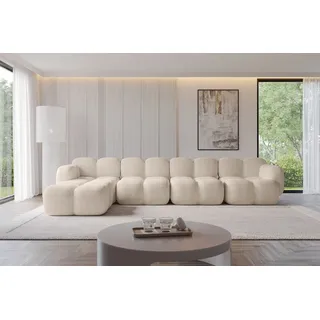 altdecor Eckcouch Samt 6-Sitzer Beige