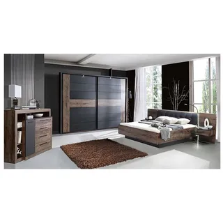 Forte Schwebetürenschrank 270 x 210 x 61 cm schlammeiche/schwarzeiche