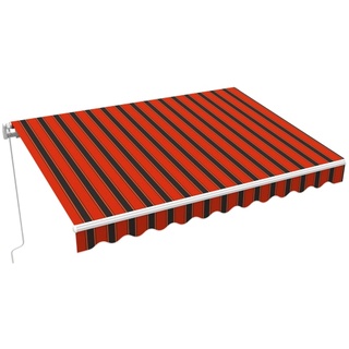 Gelenkarmmarkise Basic 2000 | 4x3 m | Stoff: Multi, rot-schwarz | Gestell: weiß | paramondo Markise für Terrasse, Balkon, Garten