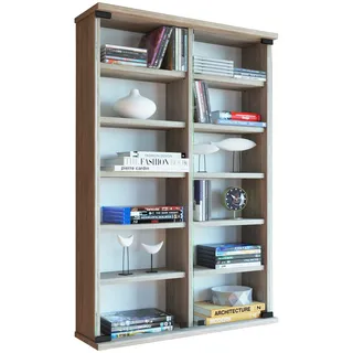 VCM Holz CD DVD Wandregal Zuntisa Glastür - braun