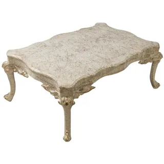Xlmoebel Couchtisch Holz Couchtisch im Barock-Rokoko-Stil mit kunstvollen Verzierungen (Couchtisch), Hergestellt in Europa beige