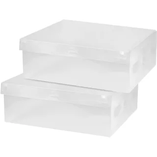 Fayvosiue Kunststoff Klar Schuhbox Clamshell Schuhbox Schuhaufbewahrungsboxen Kunststoff Schuh Organizer Box Set für Männer/Frauen