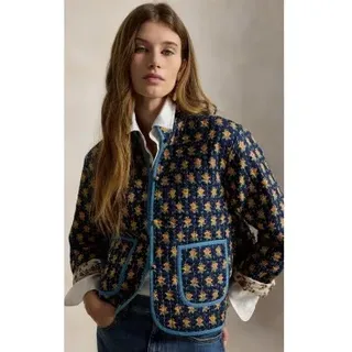 Polo Ralph Lauren für Damen. 211B17289001 Wattierte wendbare Jacke aus marineblauer Baumwolle (S), Lässig