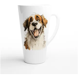 Alltagszauber Latte-Macchiato-Tasse - Jumbo-Becher STRONGER, 1-tlg., Keramik, extra groß, für ca. 500ml Inhalt weiß