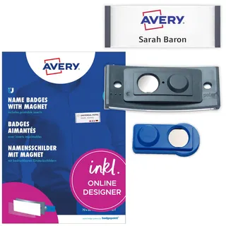 Avery Zweckform Namensschilder mit Magnet 70,0 x 30,0 mm 20 St.
