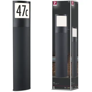 Paulmann LED Pollerleuchte Padea Kunststoff 87,9 cm inkl. Dämmerungssensor Bewegungsmelder anthrazit