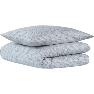 SCHIESSER Punto Gepunktet Baumwollsatin Hellblau 135 x 200 cm + 80 x 80 cm
