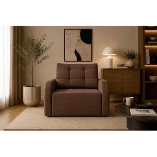 Mid.you Schlafsessel Arizona 80, Braun, Kunststoff, 100x90x101 cm, Stoffauswahl, inklusive Armlehnen, Wohnzimmer, Sofas & Couches, Schlafsofas, Schlafsofas mit Bettkasten