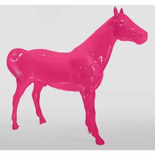 Casa Padrino XXL Deko Skulptur Pferd Pink 245 x H. 200 cm - Lebensgroße Garten Figur