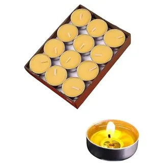 Bienenwachs-Teelichter (24er-Pack), 4 Stunden rauchfreie Teelichter mit Baumwolldocht, handgefertigte Honig-Duftkerzen, Öko-Geschenk & Wohndeko (B)