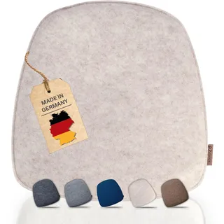 kontor28® - Sitzkissen Filz handgefertigt Made IN Germany | Sitzkissen Stuhl 38x39 cm aus rPET-Filz extra weiche und robuste Polsterung | Sitzauflage Stuhl für In- und Outdoor | beige 6er-Set