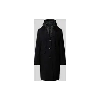 Mantel mit Steppeinsatz und Pattentaschen, Black, XL