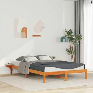 Möbel Bettgestell mit Nachttischen Wachsbraun 140 x 220 cm - Klassische Betten &60788 - Braun