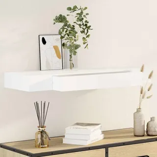 Wandregal Mit Schublade Mdf Weiß Vidaxl