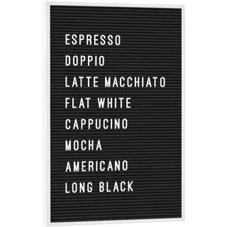 artboxONE Poster mit weißem Rahmen 30x20 cm Typografie Letterboard Kaffee - Bild Board Board Coffee