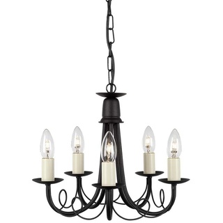 etc-shop Kronleuchter, Kronleuchter Hängelampe Deckenleuchte Stahl Schwarz D 37 cm