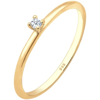 Elli DIAMONDS Verlobung Solitär Diamant (0.015 ct.) 585 Gelbgold Ringe Damen