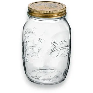 Bormioli Rocco Einmachglas Bormioli Rocco Quattro Stagioni - Glas, Krug, Einmachglas 1000 ml, Glas Made in Italy, (1-tlg), Großes Vorratsglas – ideal zum Einmachen & Lagern weiß 1000 ml | Ø 9 cm x 9 cm x 9 cm x 17 cm