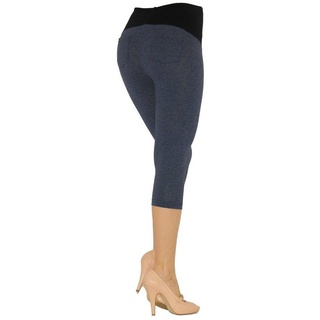 YESET Umstandshose Umstand Capri 3/4 Leggings Baumwolle mit Taschen jeans L-38 L-38