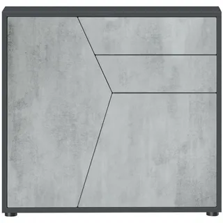 Vladon Kommode, Hellgrau, Holzwerkstoff, 79x74x36 cm, Wohnzimmer, Kommoden & Sideboards, Kommoden