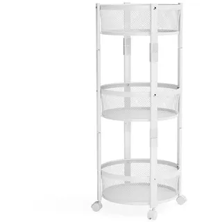 Vicco Rollwagen Falto, Weiß, Metall, Rund, 37.5x88x37.5 cm, mit 3 praktischen Körben
