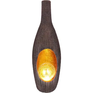 GLOBO Solarleuchte Rattan 14,3x45,5 cm 1 Stück gold/braun
