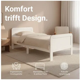 Homestyle4u Komfortbett 90 x 200 cm Weiß