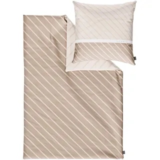 Bugatti gestreift Baumwolle beige 135 x 200 cm + 80 x 80 cm