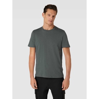 T-Shirt in unifarbenem Design Modell 'JAAMEL STRUCTURE', Oliv, XL