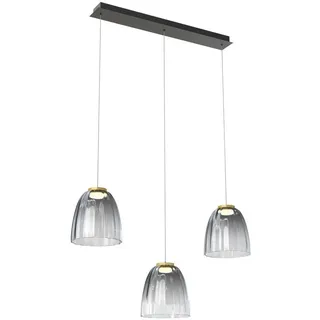 Wofi Led-Hängeleuchte Valence, Schwarz, Gold, Metall, Glas, 22x150x90 cm, RoHS, CE, 3-fach schaltbar, Lampen & Leuchten, Innenbeleuchtung, Leuchten nach Räumen, Esstischlampen