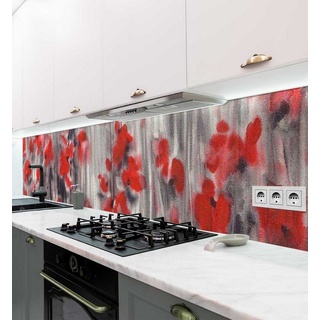 MyMaxxi Dekorationsfolie Küchenrückwand Graffiti gesprühtes Blumenfeld selbstklebend 180 cm x 60 cm