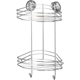 Wenko Vacuum-Loc Eckregal chrom, 2 Etagen