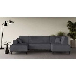 OTTO home Wohnlandschaft U-Form Polyester 3-Sitzer Schwarz