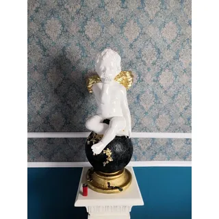 JVmoebel Engelfigur Engel Globus Figur Skulptur Skulpturen Design XXL Statue, Made in Europa bunt