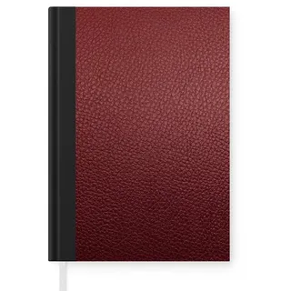 MuchoWow Notizbuch Leder - Lederoptik - Rot - Leicht, Notebook, Notizblock a5, Tagebuch, Journal Liniert rot