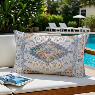 Weerbestendig Boho Buitenkussen Set 30x50 cm Beige Dekokussens für Wohnzimmer Schlafzimmer Garten - Beige