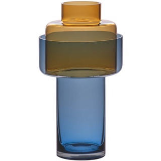 Vase Aura Glas blau/amber weiß, Designer Remember, 31 cm