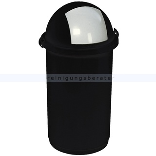Mülleimer VAR Abfallbehälter Pushbin 50 L grau mit Einwurfklappe, aus Kunststoff, abnehmbares Kopfteil