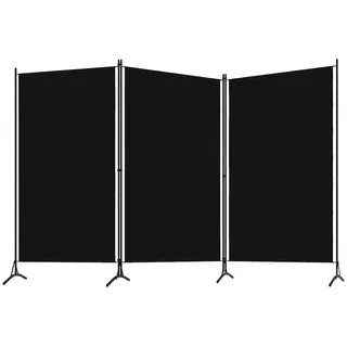 vidaXL 3-tlg. Raumteiler Schwarz 260x180 cm