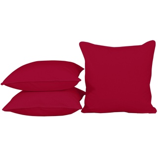 habeig Sitzkissen Kissen Outdoor Wetterfest 50x50 cm Zierkissen Gartenstuhl Auflagen (Bordeaux #482)