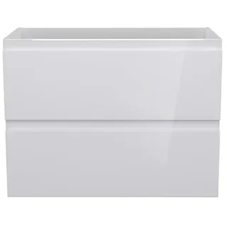 Camargue Espacio Waschtischunterschrank  (80 x 40 x 60 cm, Gama weiß glänzend, 2 Schubkästen)
