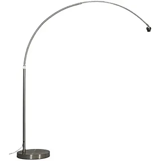 Qazqa - Klassisch I Antik Moderne Bogenleuchte I Bogenlampe I Lampe I Leuchte Stahl I Silber I nickel matt XL verstellbar ohne Schirm I Wohnzimmer I Schlafzimmer - Stahl Länglich - LED geeignet E27