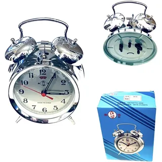 Analoger Wecker Glockenwecker Doppelglockenwecker Uhr 17cm Handaufzug Mechanisch