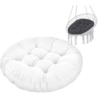 Ferocity Hängesessel Kissen, Polster Bodenkissen für Schwenksessel, Auflage für Baumwoll Hängeschaukel, Papasansessel, Hängekorb, Hängestuhl, Durchmesser 90 cm, Weiß [114]