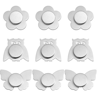 Mobestech 9er Set Tischdeckenbeschwerer mit Magnet, Schmetterling Eule Blumen agnetische Beschwerer Gewichte aus Edelstahl für Tischdecken Vorhang Duschvorhang Innen und draußen